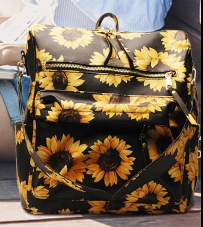 Convertible Vegan SunFlower Backpack