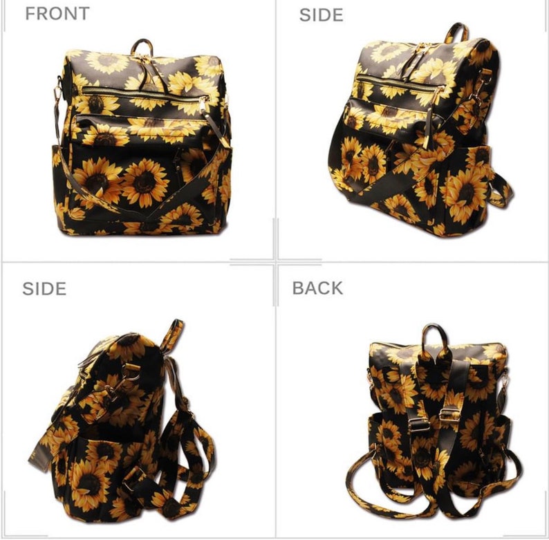 Convertible Vegan SunFlower Backpack