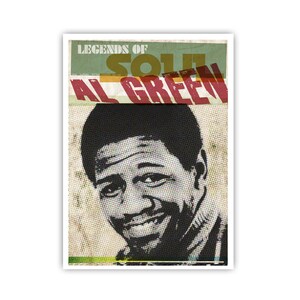 Poster/Print/Wall Art/Wand Deko - Legends of Soul - Al Green - Marvin Gaye - Otis Redding - Aretha Franklin - Soul Music - Soul - Legends