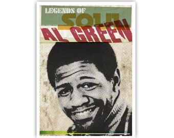 Poster/Print/Wall Art/Wand Deko - Legends of Soul - Al Green - Marvin Gaye - Otis Redding - Aretha Franklin - Soul Music - Soul - Legends