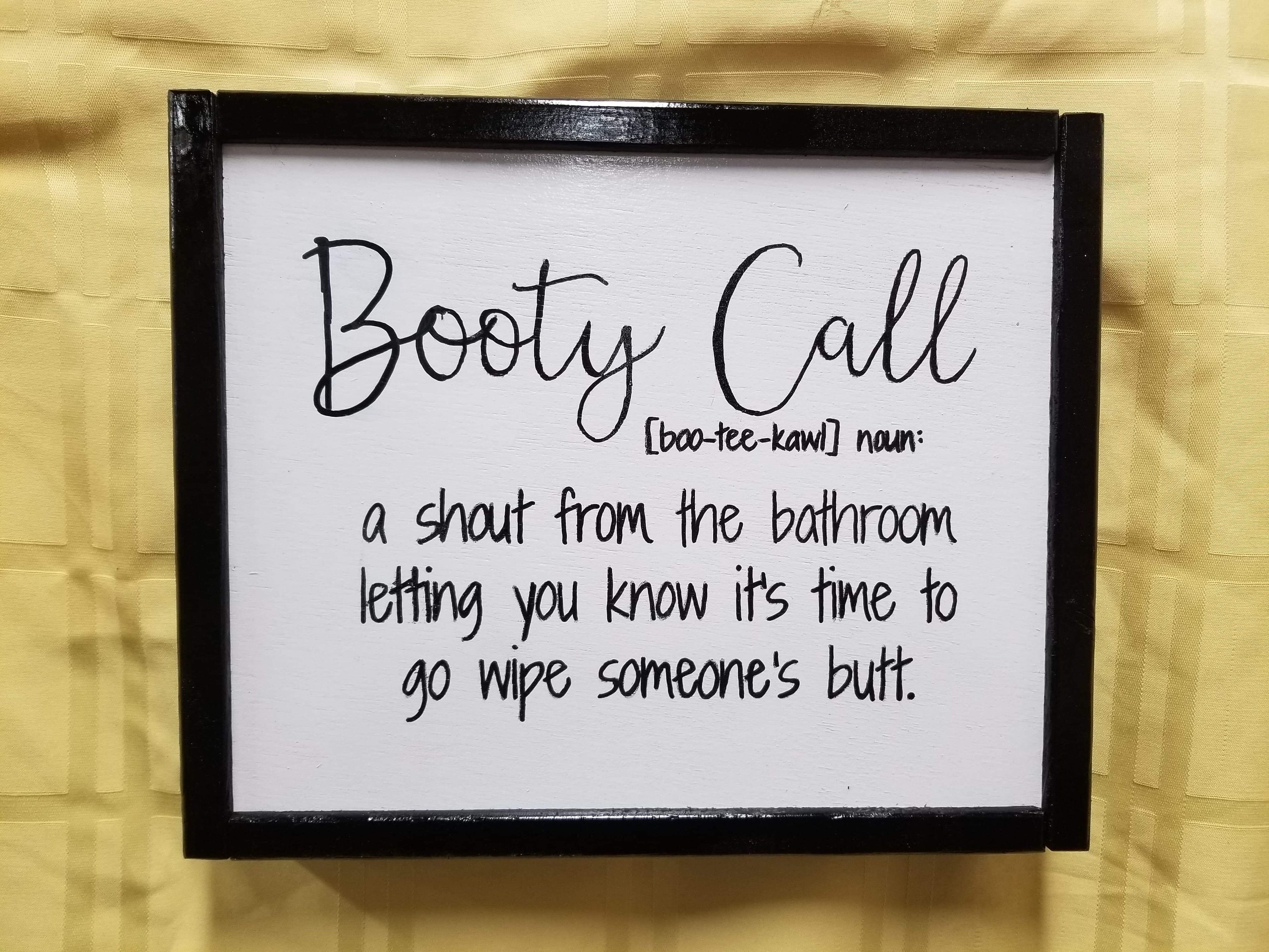 Booty call definition sign Etsy