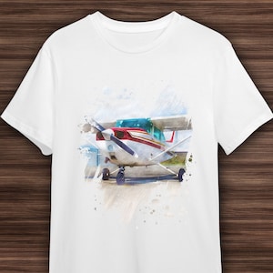 Cessna 172 T-shirt, Colorful Airplane Shirt, Aviation, Clothing, Pilot Gift