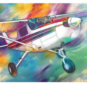 Cessna 152 Art Print, Poster, Airplane Painting, Drawing, Digital Art