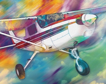 Cessna 152 Canvas Print Airplane Painting Digital Art
