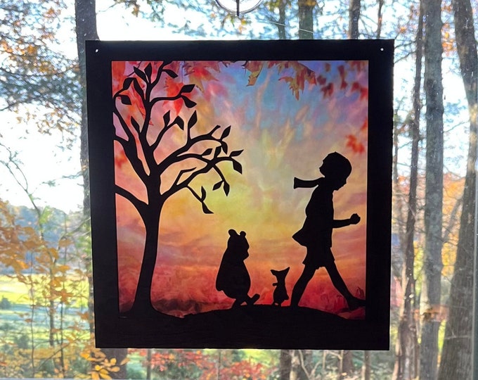 Winnie the Pooh, Christopher Robin, and Piglet Suncatcher for Window