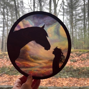 Child with horse suncatcher, birthday gift for horse lover, daughter, sister, friend, grandma, Mother’s Day