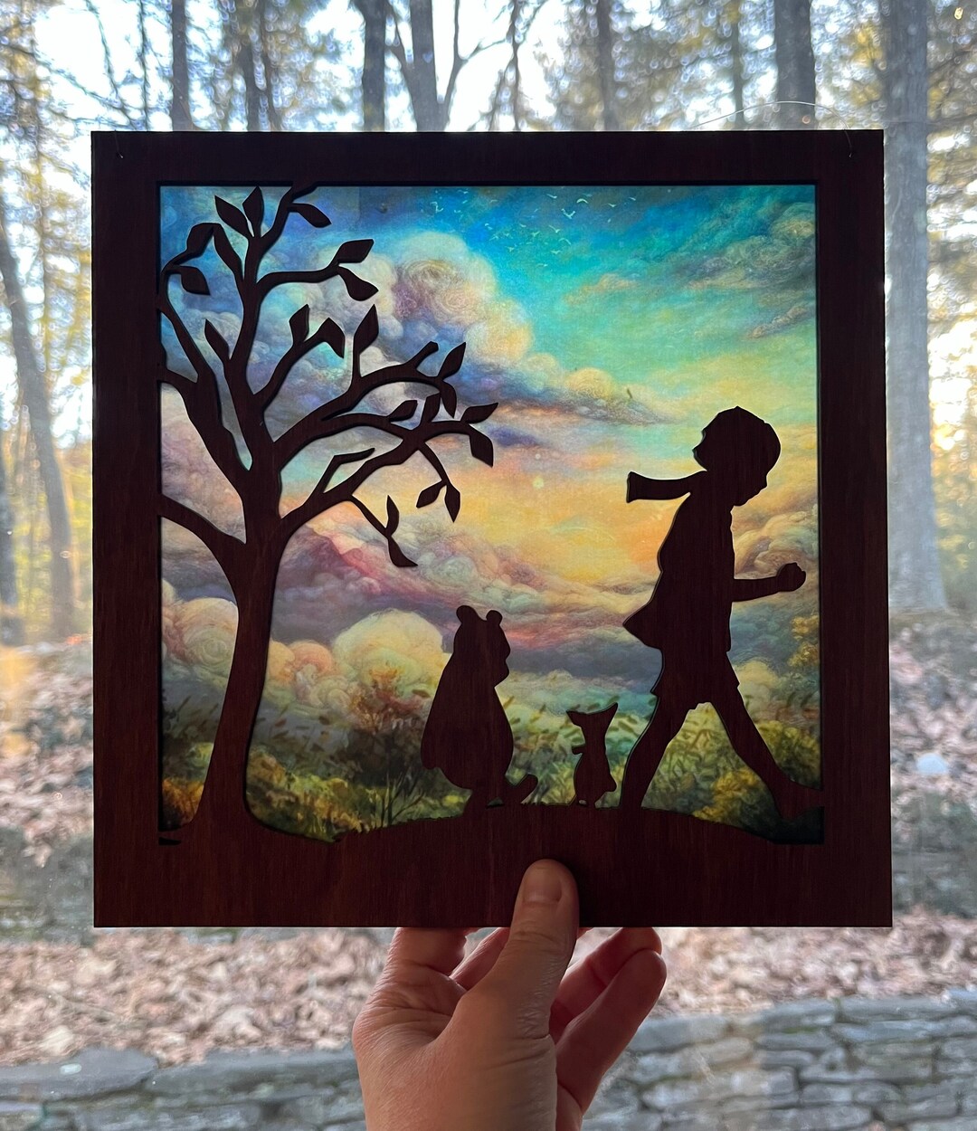 Winnie the Pooh, Christopher Robin, and Piglet Suncatcher for Window