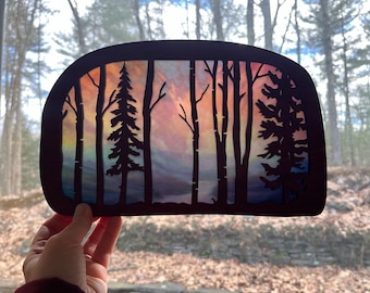 Forest/woods/tree suncatcher for window, Waldorf silhouette window art inspired gift! Birthday gift for wife, mom, sister, daughter!