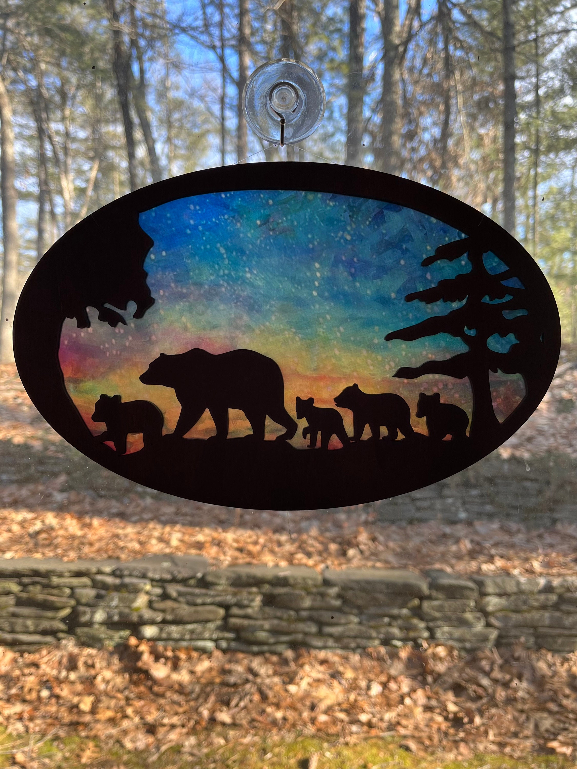 Custom Mama Bear Suncatcher, Custom Bear Family Suncatcher, Gift For Mom, Bear Gifts, Mothers Day Gift, Mom Birthday Gift, Window Hanging