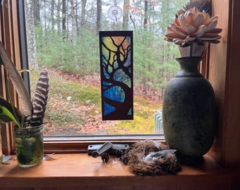 Tree suncatcher for window, Waldorf enchanted woods silhouette window art inspired gift! Perfect unique gift for birthdays for wife, sister.