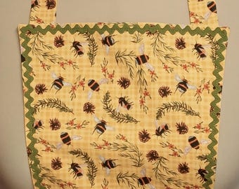 Vintage Style Bib Apron 100% cotton Fabric, Yellow apron, Handmade in New England, Ships from USA