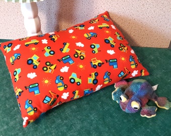 Toddler Pillow Cover: 100% Cotton Flannel, Handmade Travel Pillowcase, Made in New England, Ships from USA