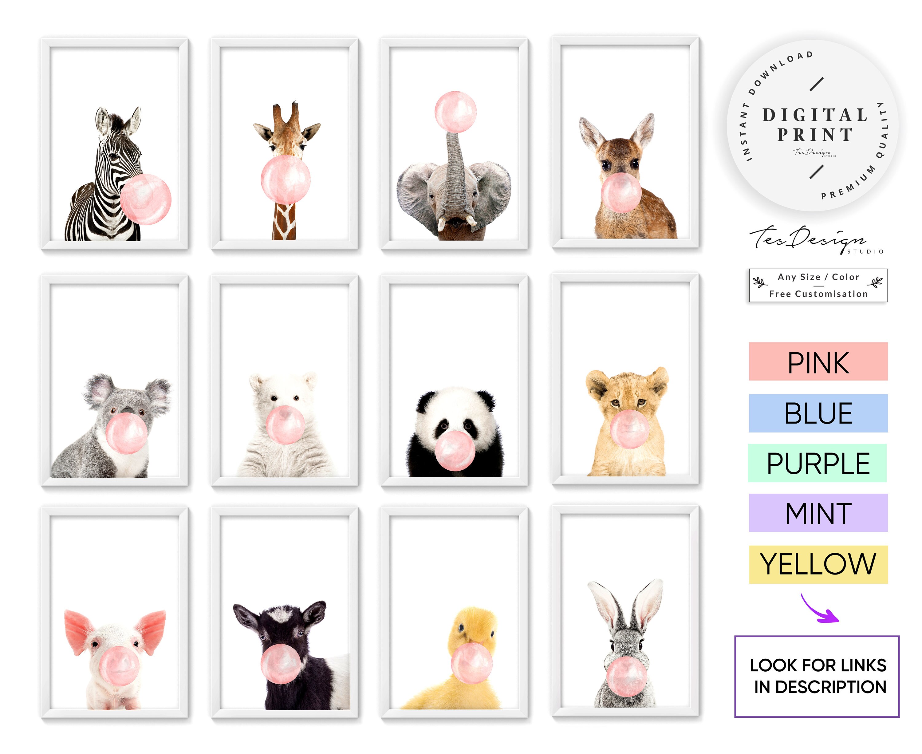 Custom Nursery Animal Print Poster Safari Nursery Decor Etsy