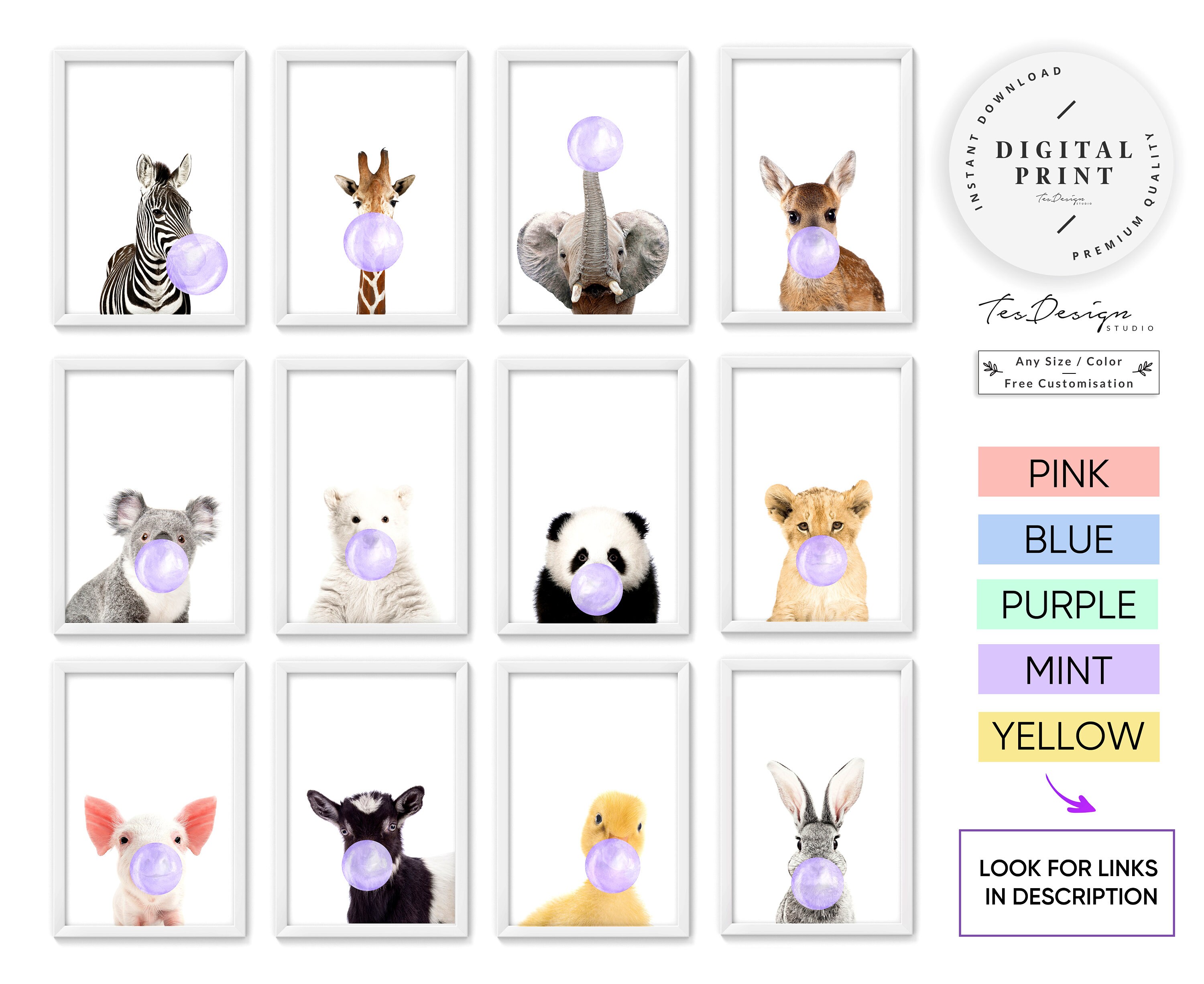 Custom Nursery Animal Print Poster Safari Nursery Decor Etsy