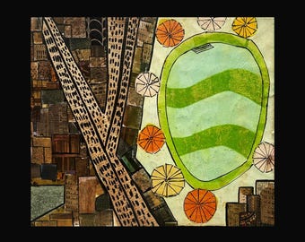 Composición original estadounidense de técnica mixta de la década de 1960 - Palm Springs, California, CA