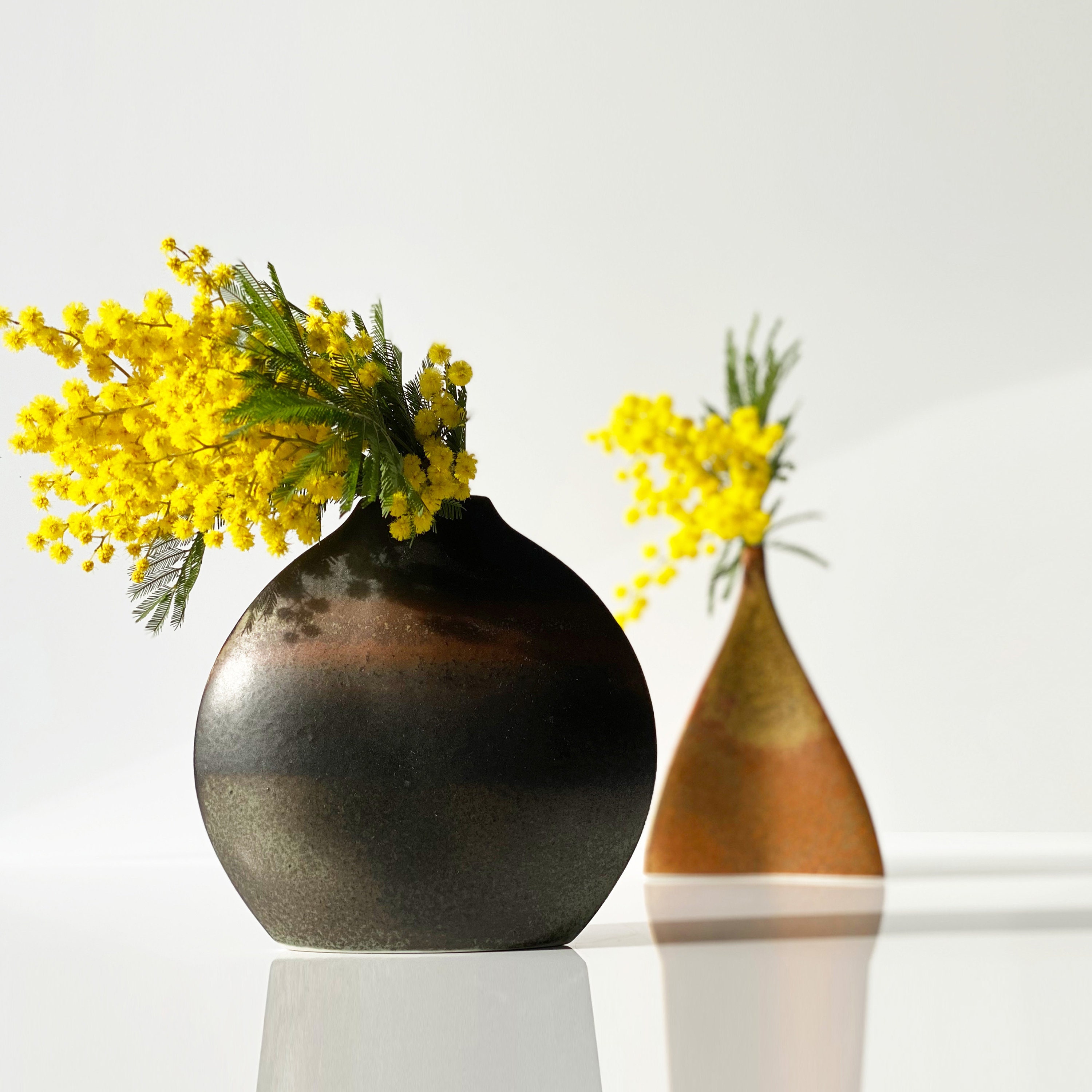 Ensemble de Vases en Céramique Par Virebent - France Années 70