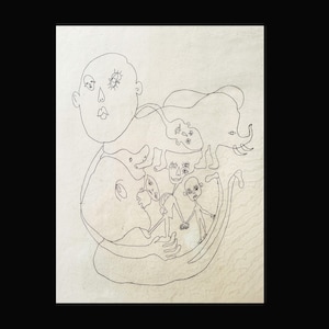 Framed lithograph from the 1970s after a sketch by Argentinian artist L Gewisgold