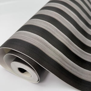 Tavole di legno finto effetto doghe grigio argento metallizzato Carta da parati moderna strutturata con aspetto legno Carta da parati a righe Carta da parati in legno Carta da parati a righe scure