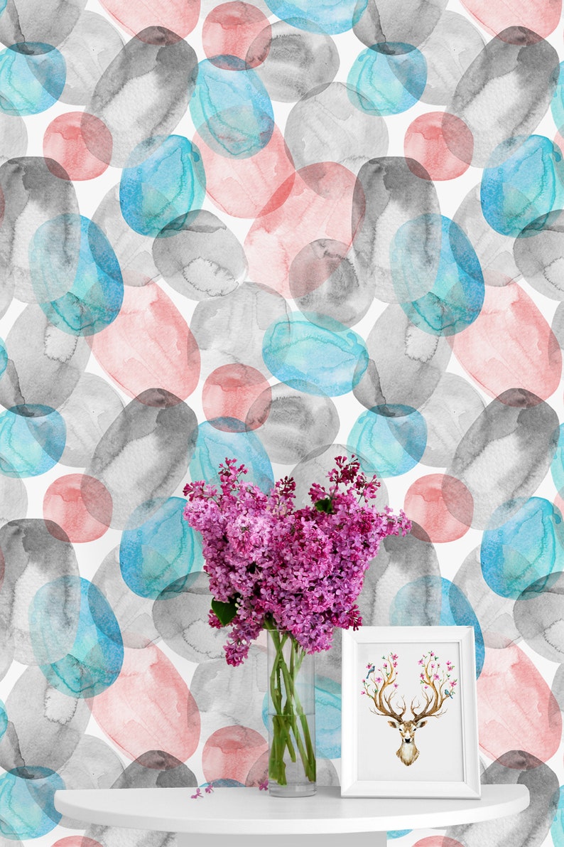 Peel /& Stick Mural Adhesive Wallpaper Nursery Decor Watercolor Jellyfish Bubbles Self Removable Wallpaper