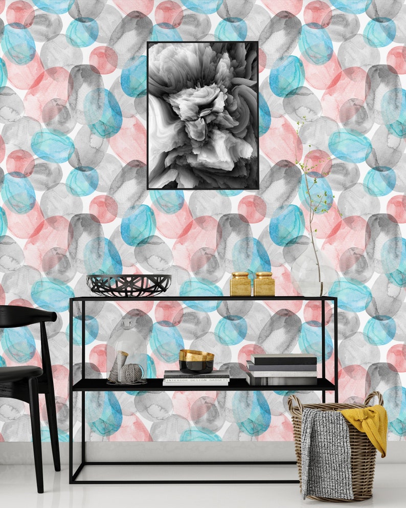 Peel /& Stick Mural Adhesive Wallpaper Nursery Decor Watercolor Jellyfish Bubbles Self Removable Wallpaper