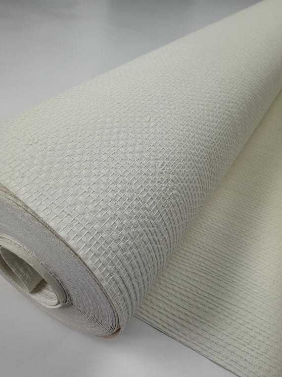 Cream Grasscloth Non-Woven Textured Wallpaper, Cream Wallpaper, Accent Wall, Natural Grasscloth, Soft Linen Style Wallpaper, Wall Mural