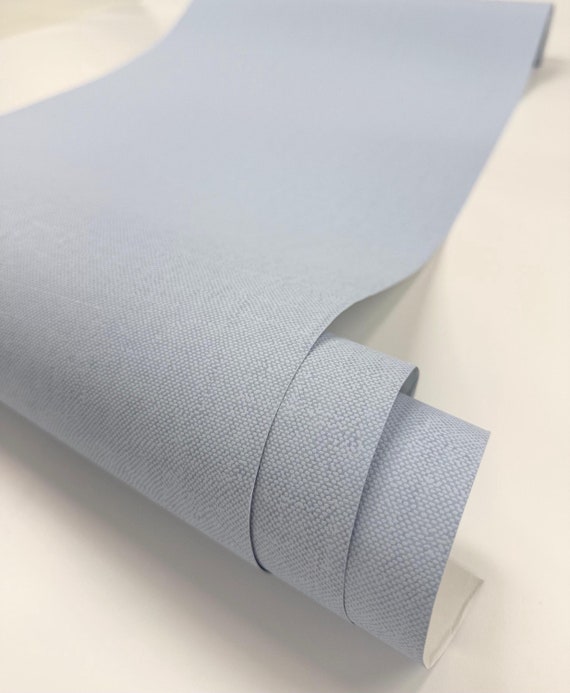 Light Blue Grasscloth Non-Woven Textured Wallpaper, Sky Blue Wallpaper, Aqua Coastal Accent Wall, Natural Grasscloth, Soft Blue, Linen Style
