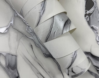 Faux Marble Off White Tan Gray Silver Metallic Textured Wallpaper, Silver Wallpaper, Wall Decor, Traditional Modern Wall Covering