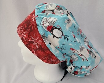 Female winter bouffant scrub hat