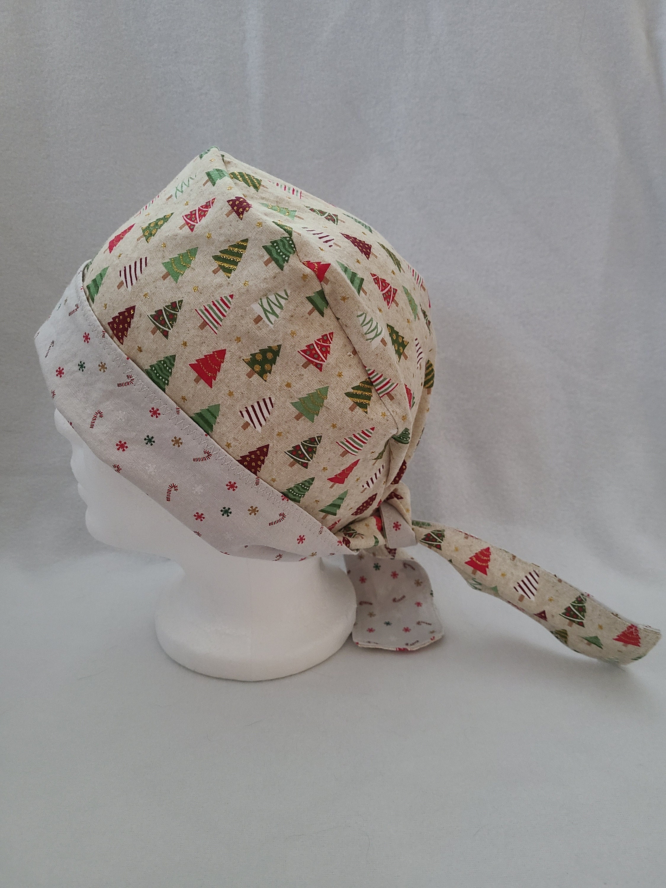 Female Christmas scrub cap