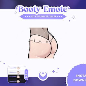 Booty Emote For Youtube Discord Stream Emote Pack Butt Emotes For Streamers Kawaii Emotes Booty