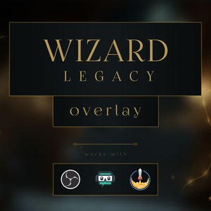 Wizard Legacy Twitch Pack Vtuber Aestethic Magic Streamer Package Overlay Panels für Streamer Overlay für OBS Streamlabs StreamElements