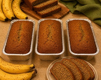 Mini Banana Bread Loaves (Set of 3) | Homemade Banana Bread Gift | Fresh Baked Mini Loaf Trio | Moist Sweet Bread | Breakfast Treat