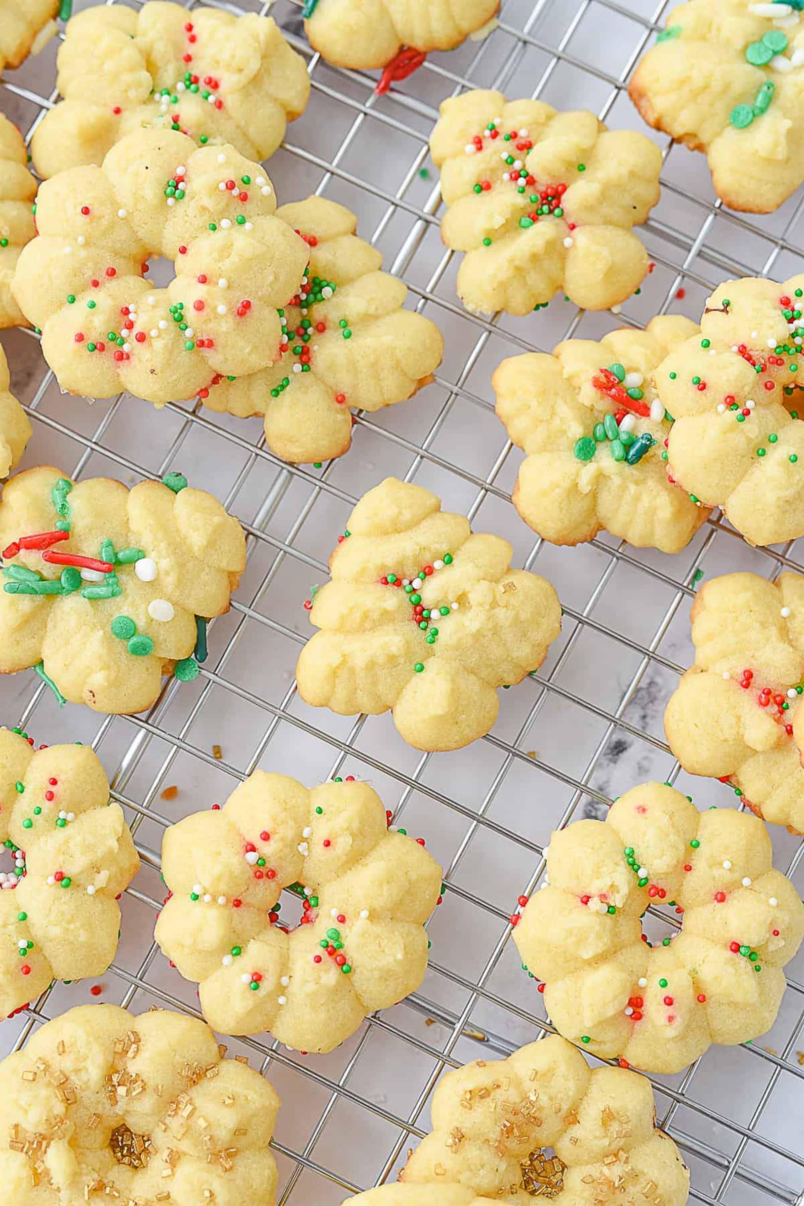 Spritz almond flavored butter cookies