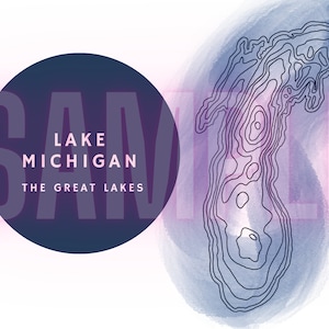 The Great Lakes Topography Maps - Digital Download - The five Great Lakes