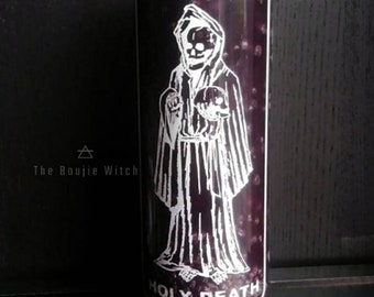 Purple Santa Muerte candle