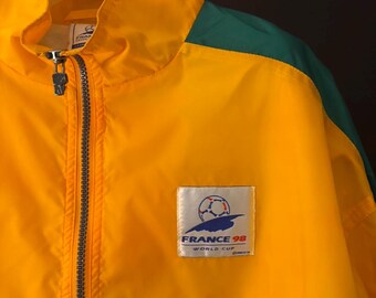 Vintage 1998 Adidas Brazil World Cup France Windbreaker. - Etsy