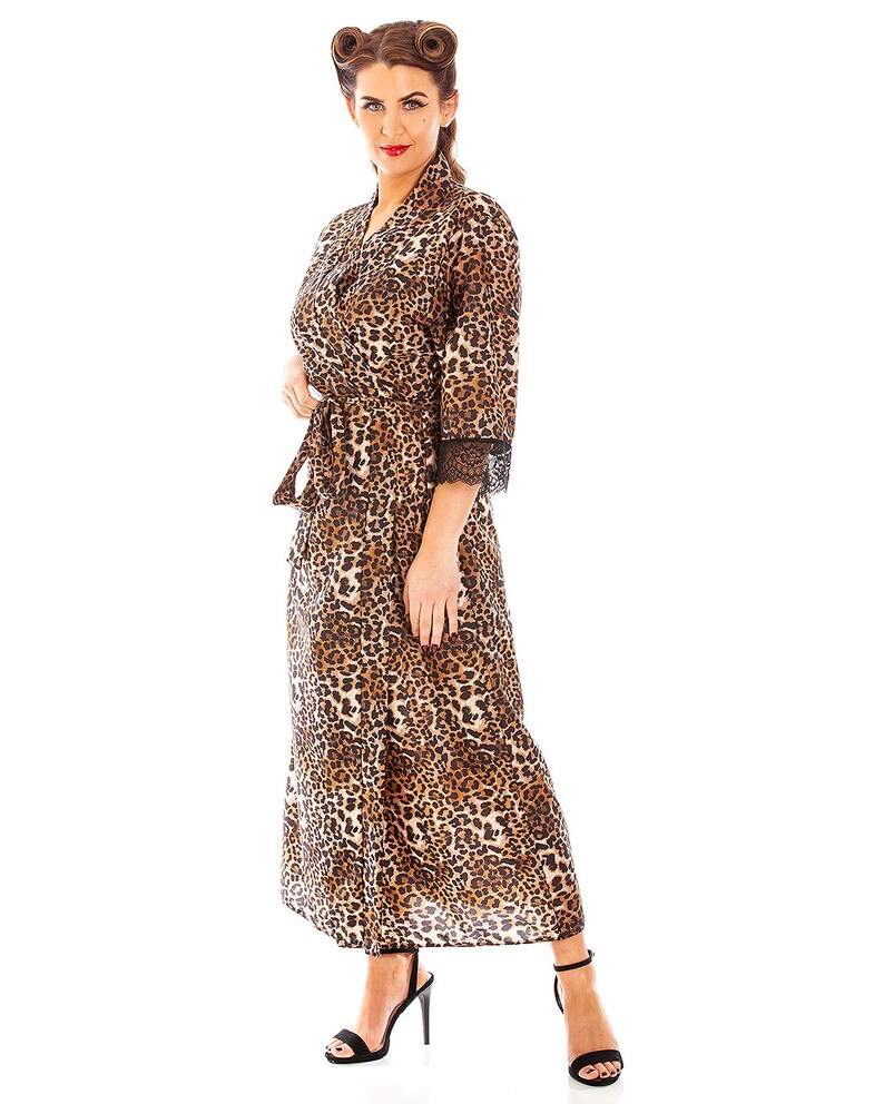 Panthera Leopard Print Long Vintage Style Robe Etsy