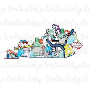 Cute fun collage Dental Kentucky KY State Shape PNG instant download dtf sublimation design clipart graphic