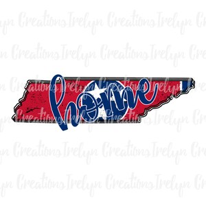 Cute Fun Tennessee Distressed Flag Shape Home PNG instant download Sublimation Shirt Design clipart grafische Tri Star Aangepaste Staten beschikbaar