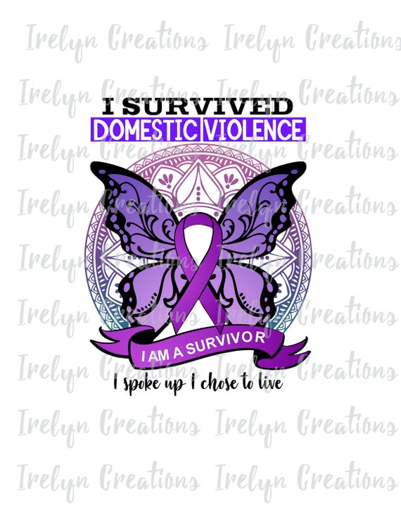 Download Domestic Violence Awareness Purple Ribbon Butterfly Mandala I Am A Survivor Svg And Png Instant Download