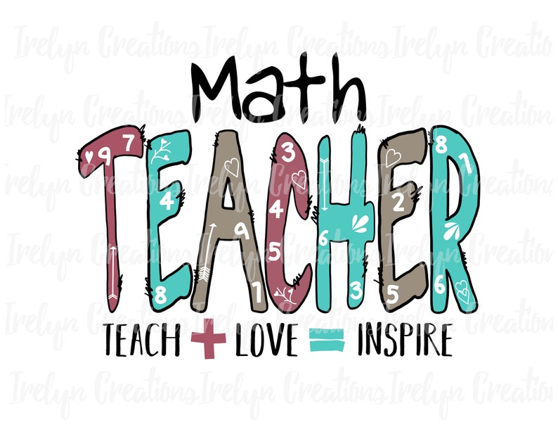 Cute Fun Hand Drawn Doodle Bubble Letters Math Teacher Teach Etsy