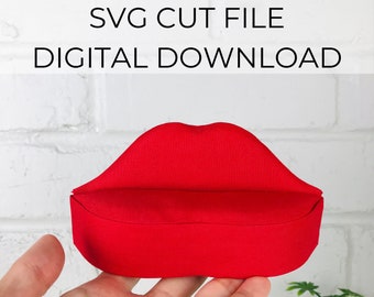 SVG file for 1:12 scale dollhouse miniature 70's style modern Lips Sofa, 1/12 scale miniature sofa couch seating, SVG cut for Cricut Maker