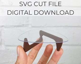 SVG file for 1:16 scale dollhouse miniature, mid-century dollhouse miniature coffee table, 1/16 scale miniature, SVG cut for Cricut Maker