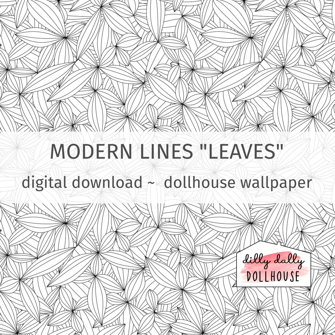 Dollhouse Miniature Wallpaper PDF Download Printable Modern - Etsy