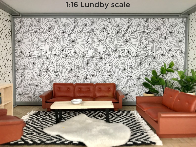 Dollhouse Miniature Wallpaper PDF Download Printable Modern - Etsy