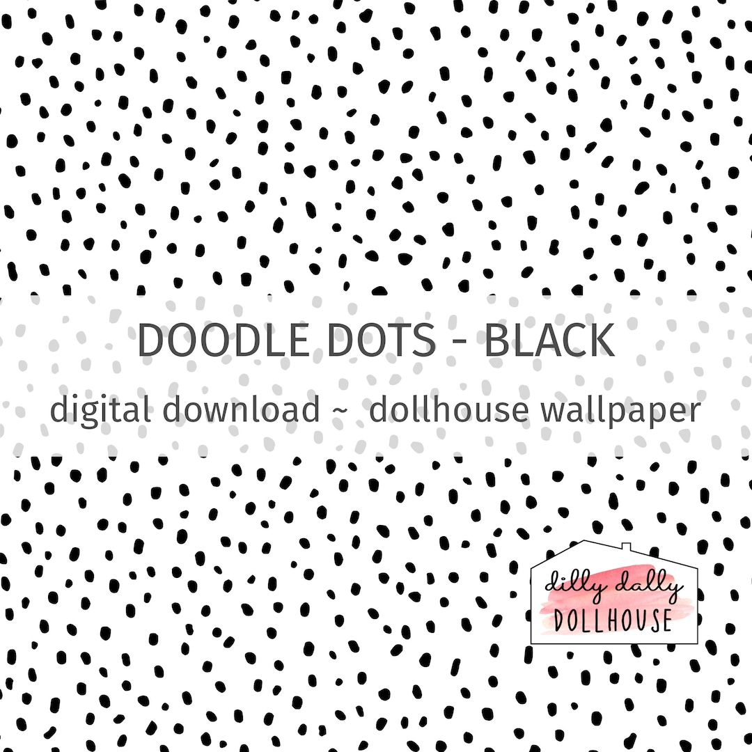 Dollhouse Wallpaper PDF Download Printable, Modern Scandinavian Doodle