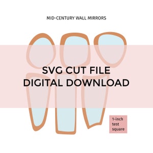 SVG file for 1:12 or other scale Mid-Century Modern Mirror set for dollhouse miniature, 1/12 SVG cut for Cricut Maker or laser cutter image 2