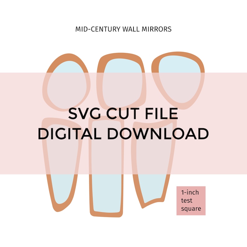 SVG file for 1:12 or other scale Mid-Century Modern Mirror set for dollhouse miniature, 1/12 SVG cut for Cricut Maker or laser cutter image 2