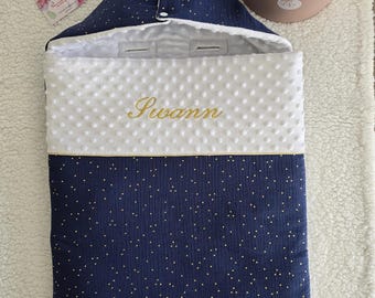 Nieuwe personnalisé double gaze de coton à pois dorés