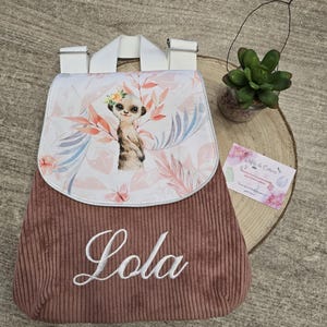 Sac à dos enfant maternelle tissus fleurs ou animaux avec sangles réglables personnalisées imagen 18